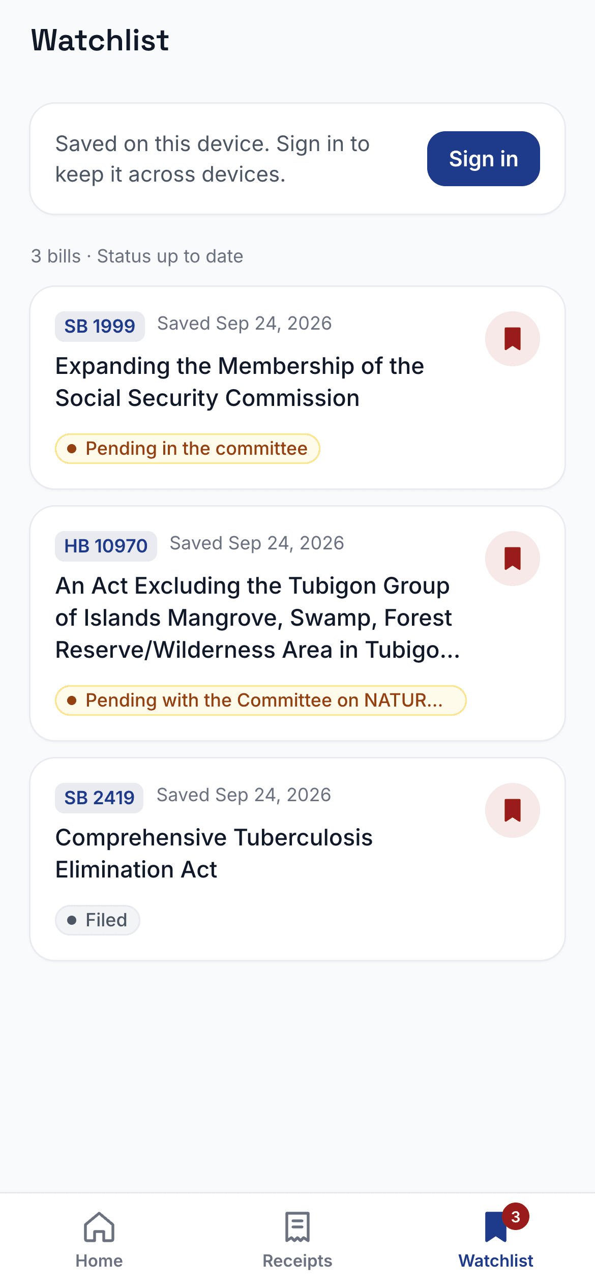 CivicSync PH: Watchlist